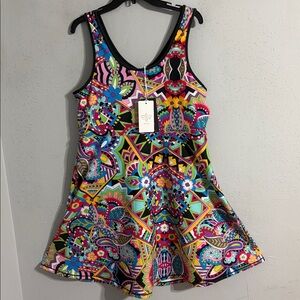 NWT Johnny Was Vibrant Multicolor Floral Paisley Mini Sport Dress